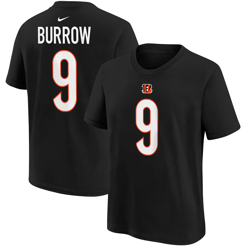 Youth Nike Joe Burrow Black Cincinnati Bengals Player Name & Number T-Shirt