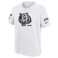 T-shirt Nike blanc pour jeunes Cincinnati Bengals 2024 Salute To Service
