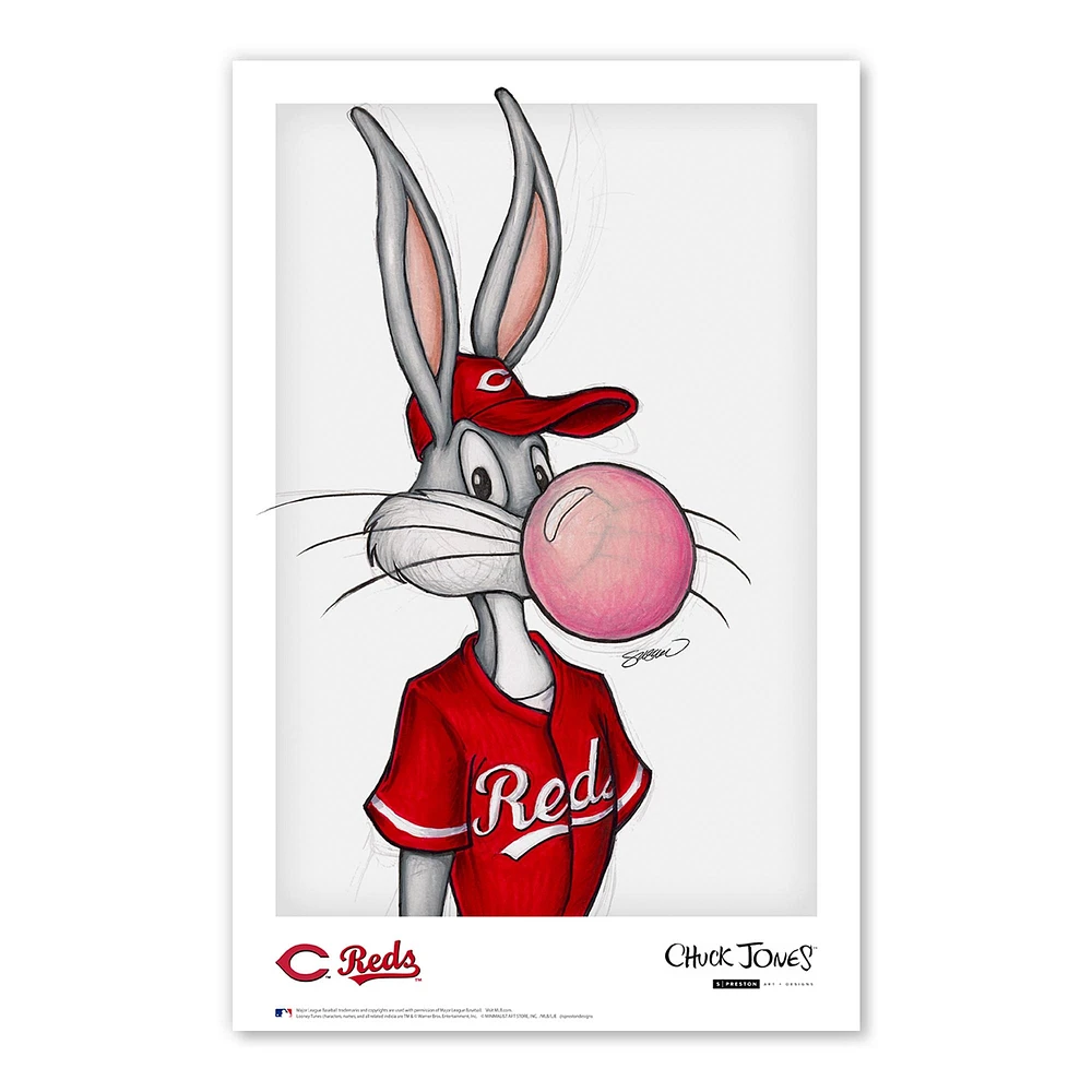 Bugs Bunny Cincinnati Reds 11"x 17" Looney Tunes affiche imprimée