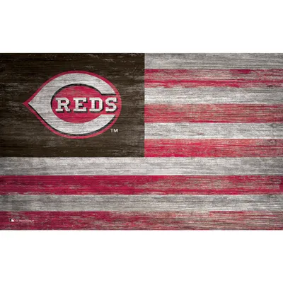 Cincinnati Reds 11'' x 19'' Distressed Flag Sign