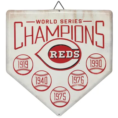 Cincinnati Reds 12" x 12" World Series Home Plate Metal Sign