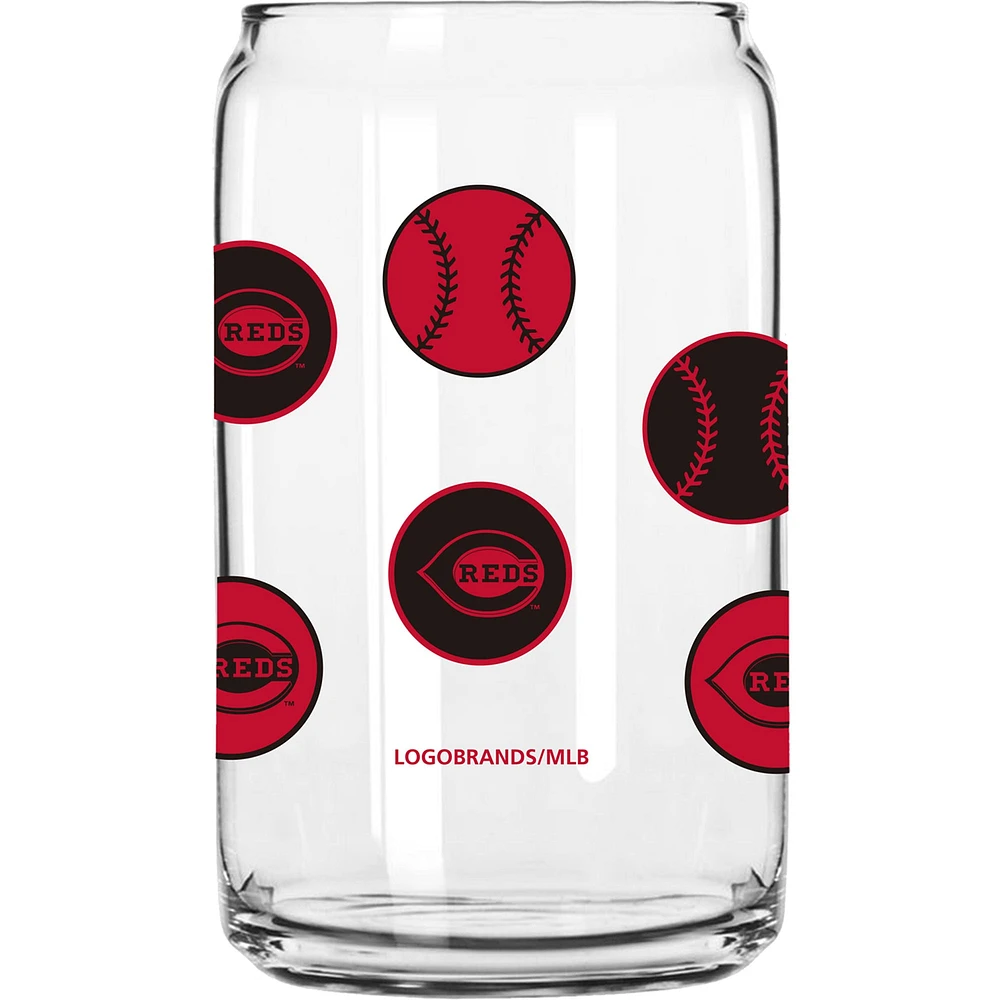 Rouges de Cincinnati 16 oz. Smiley peut verre