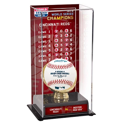 Cincinnati Reds 1975 World Series Champions Sublimated Display Case with Series Listing Image