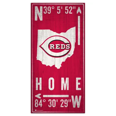 Cincinnati Reds 6'' x 12'' Team Coordinate Sign