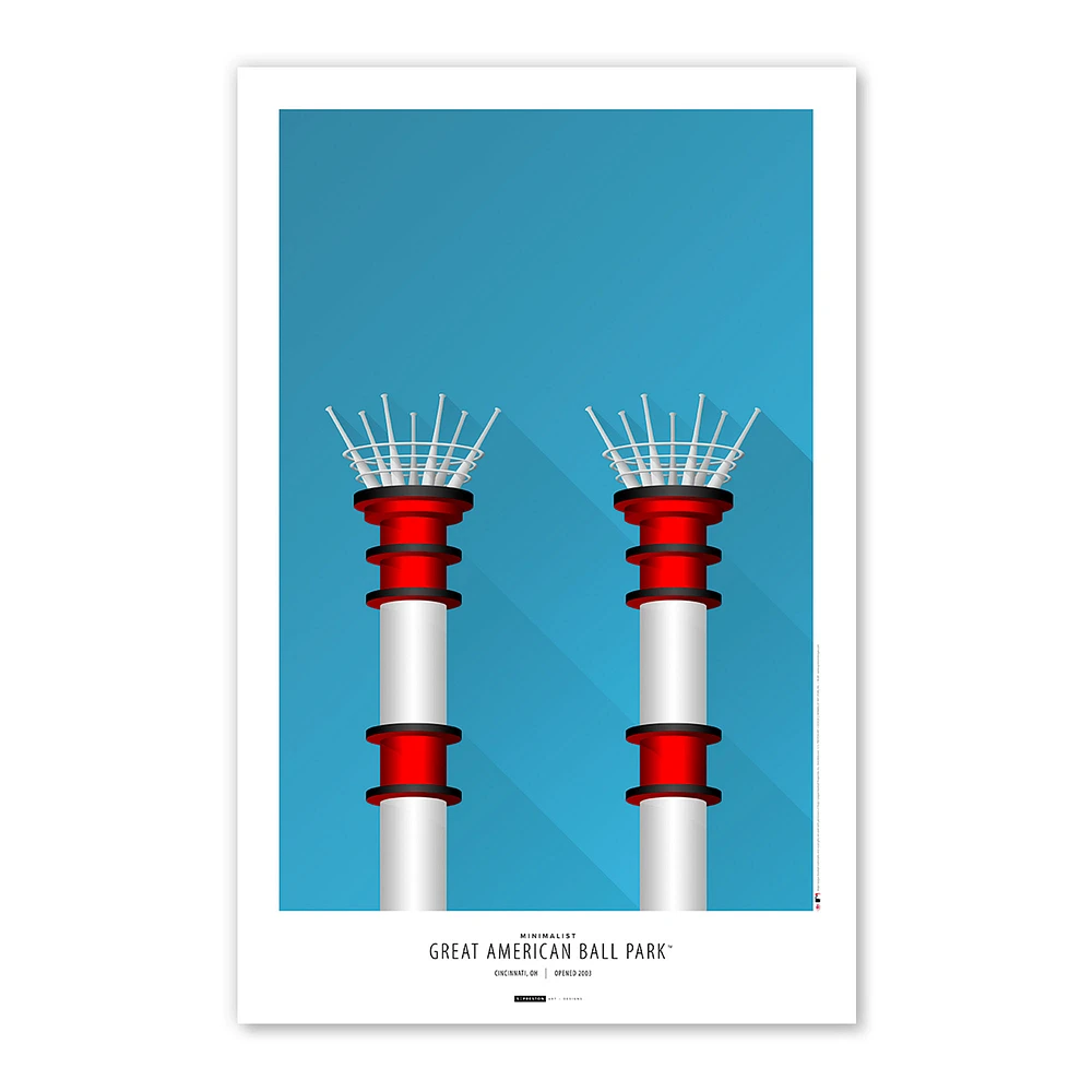 Cincinnati Reds Great American Ball Park 11'' x 17'' Minimalist Stadium Poster Art Print