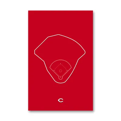 Cincinnati Reds Great American Ballpark 11" x 17" Ballpark Outline Art Poster