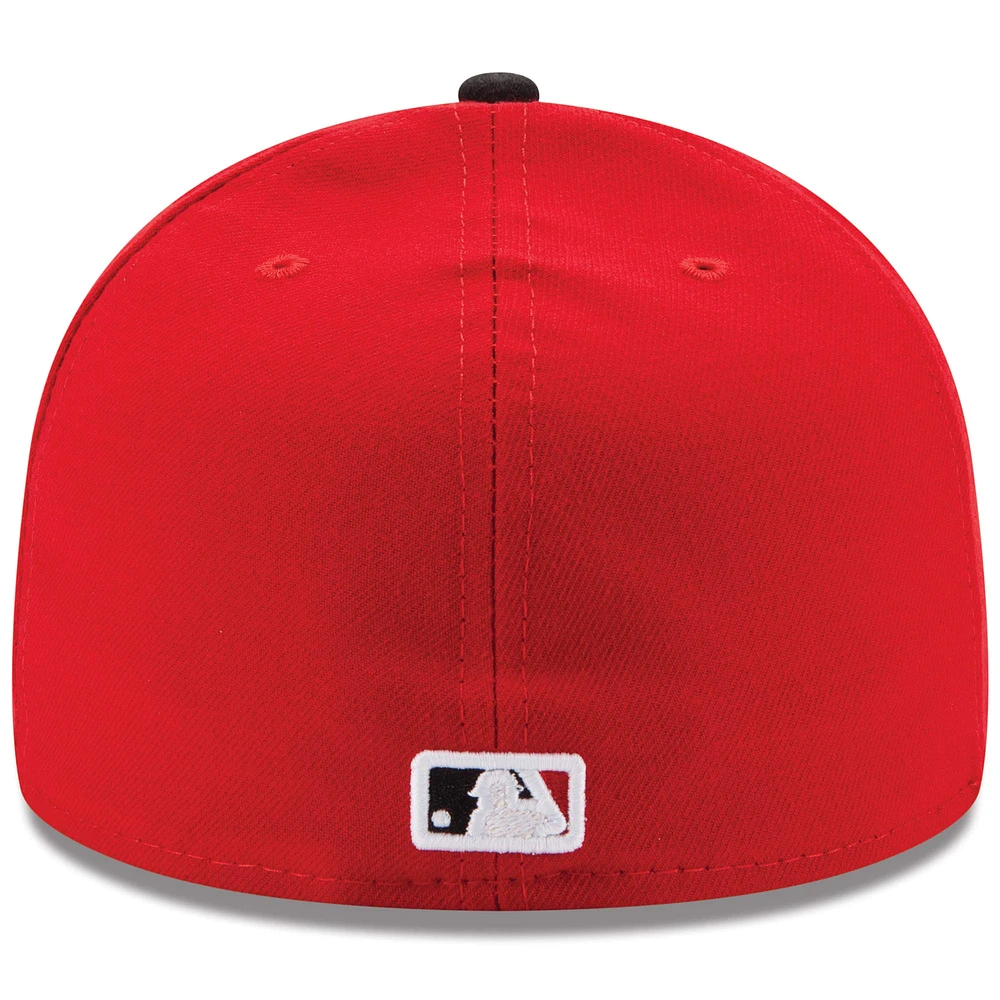 Cincinnati Reds New Era Road Authentic Collection On-Field Logo 59FIFTY - Casquette ajustée Rouge/Noir