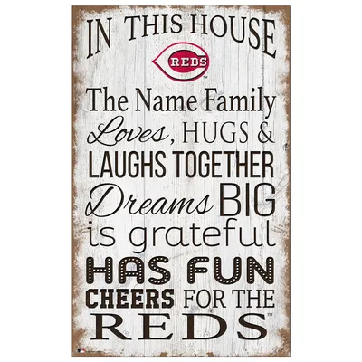 Cincinnati Reds Personalized 11" x 19" In This House Sign