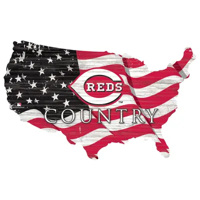 Cincinnati Reds USA Flag Cutout Sign