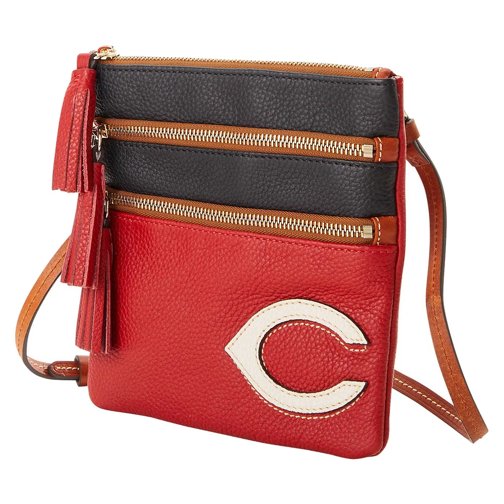 Dooney & Bourke Cincinnati Reds Infield Triple Zip Crossbody Purse