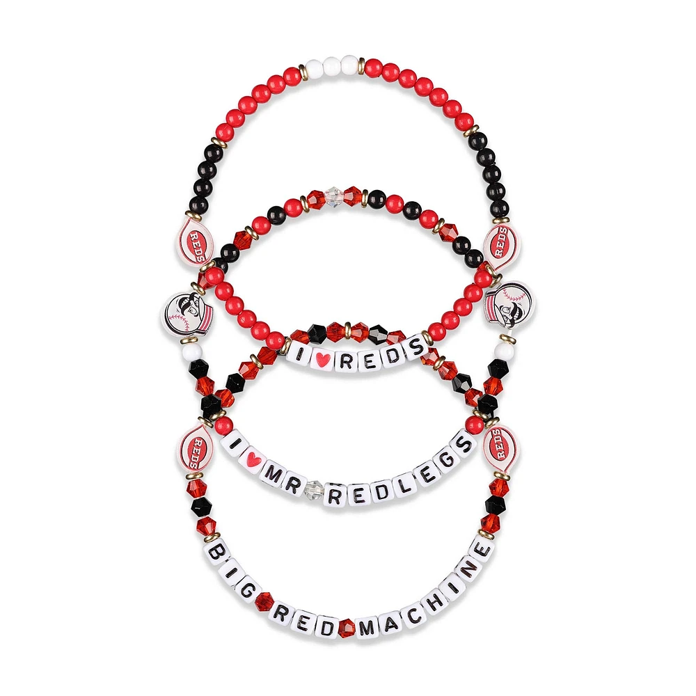 Lot de 3 bracelets d'amitié FOCO des Reds de Cincinnati
