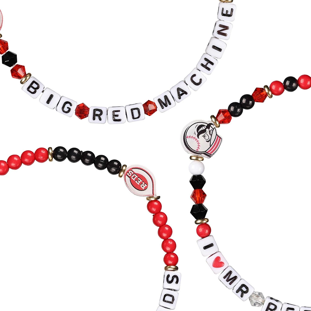 Lot de 3 bracelets d'amitié FOCO des Reds de Cincinnati