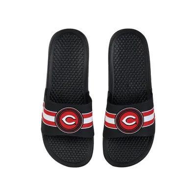 Cincinnati Reds FOCO Stripe Raised Slide Sandals