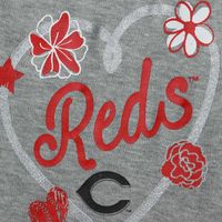 Girls Newborn & Infant Red/White/Heathered Gray Cincinnati Reds 3-Pack Batter Up Bodysuit Set