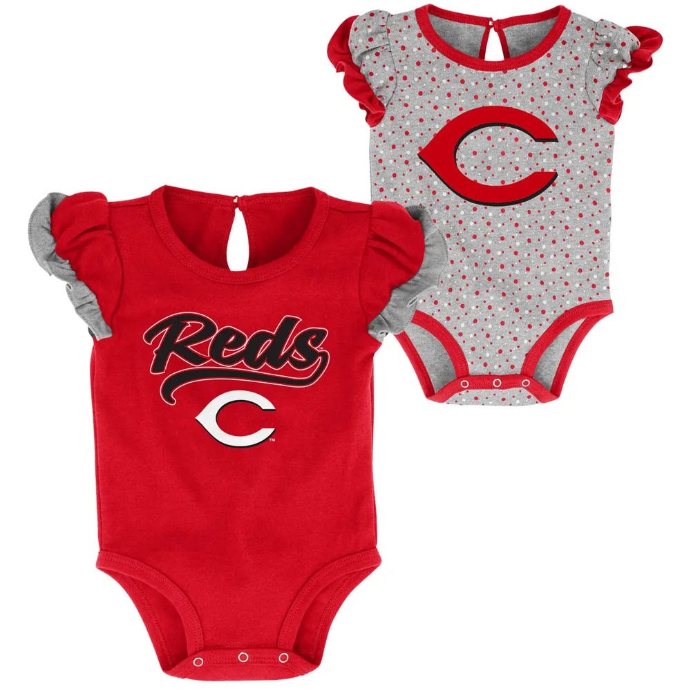Lids Cincinnati Reds Girls Newborn Scream & Shout Two-Pack Bodysuit Set -  Red/Heathered Gray