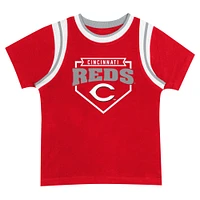 Infant Fanatics Red/Gray Cincinnati Reds Bases Loaded T-Shirt & Shorts Set