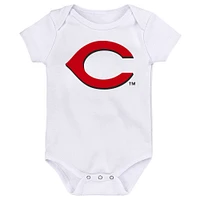 Infant Heather Gray/Red/White Cincinnati Reds Minor League Player Three-Pack Bodysuit Set