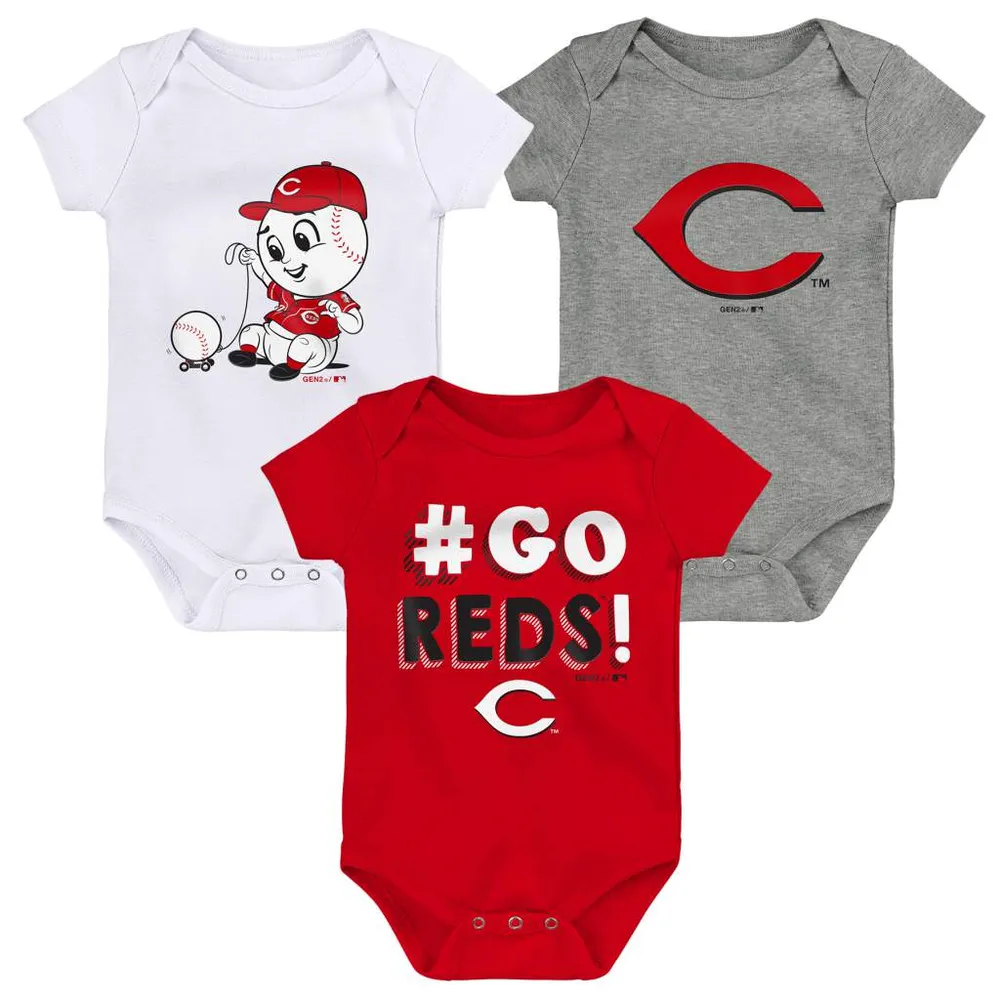 Ensemble de 3 bodys Cincinnati Reds Born To Win pour bébé, rouge/blanc/gris