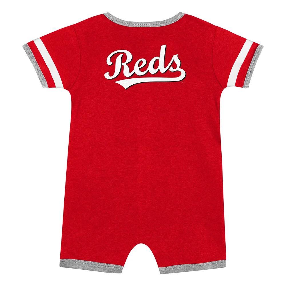 Infant  Red Cincinnati Reds Double Hit Coverall 2-Piece Set