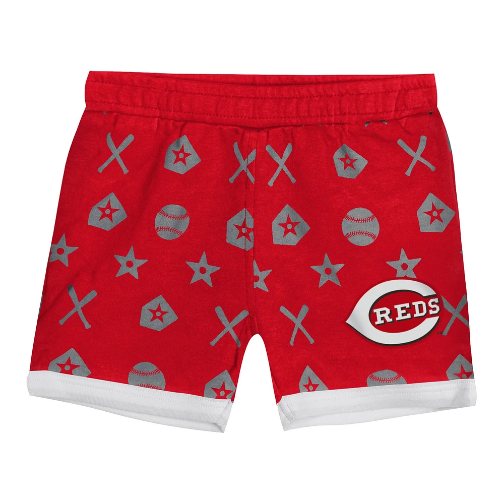 Ensemble de couvre-couches pour bébé rouge Cincinnati Reds On Deck 2 pièces