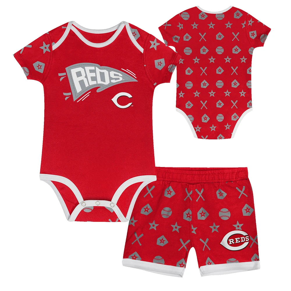 Ensemble de couvre-couches pour bébé rouge Cincinnati Reds On Deck 2 pièces