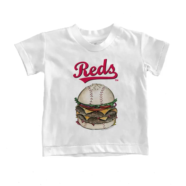 Infant Tiny Turnip White Cincinnati Reds Triple Scoop T-Shirt