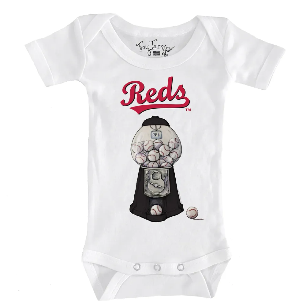 Youth Tiny Turnip White Cincinnati Reds Bubbles T-Shirt Size: Small