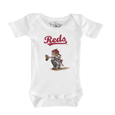 Youth Tiny Turnip White Cincinnati Reds Caleb the Catcher T-Shirt