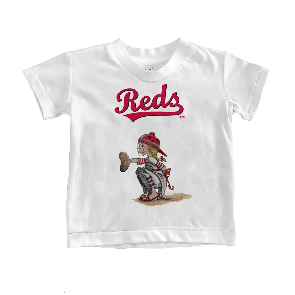 Infant Tiny Turnip White Cincinnati Reds Caleb The Catcher T-Shirt