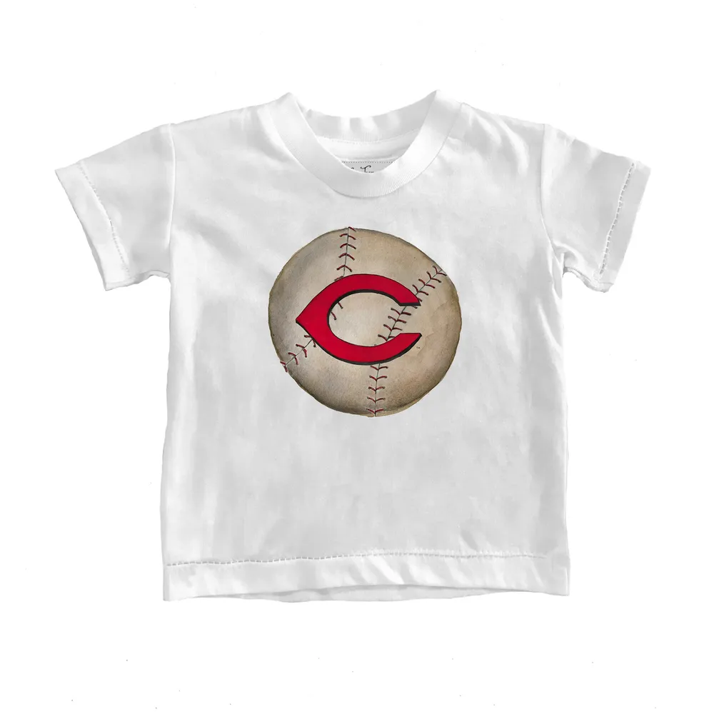 Infant Tiny Turnip White Cincinnati Reds Triple Scoop T-Shirt