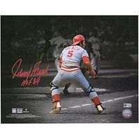 Johnny Bench Cincinnati Reds Autographed 11" x 14" Catching Spotlight Photograph with "HOF 89" Inscription