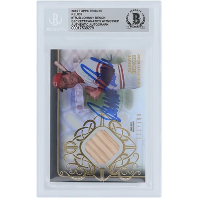 Johnny Bench Cincinnati Reds Autographed 2015 Topps Tribute Bat Relic #TR-JB #/199 Beckett Fanatics Witnessed Authenticated Card