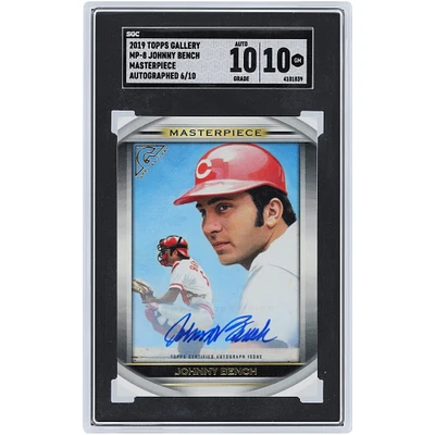 Johnny Bench Cincinnati Reds Autographed 2019 Topps Gallery Masterpiece #MP-8 #6/10 SGC Authenticated 10/10 Card