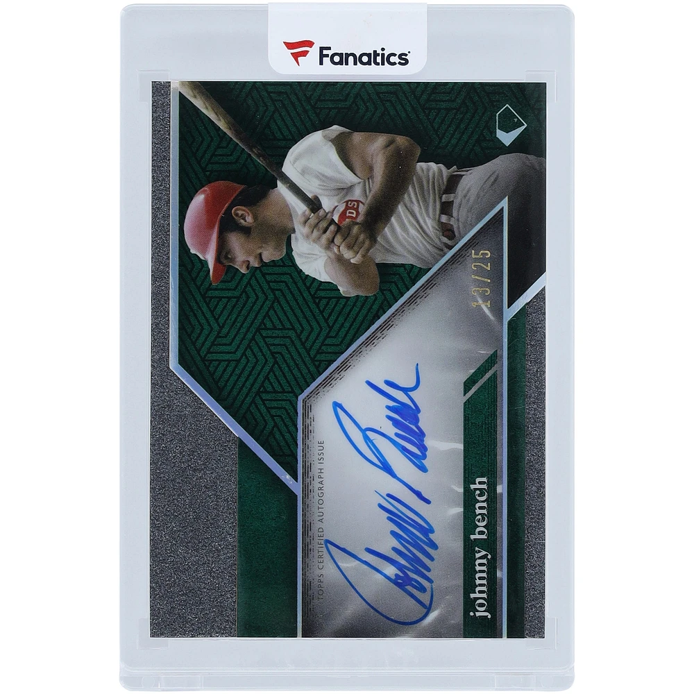 Johnny Bench Cincinnati Reds Autographed 2024 Topps Diamond Icons Green Icons Chrome Autograph #ACC-JBE #13/25 Card