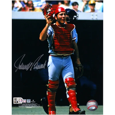 Johnny Bench Cincinnati Reds Autographed 8" x 10" In Catchers Gear Photograph