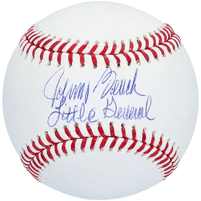 Baseball Rawlings autographié par Johnny Bench des Cincinnati Reds avec l'inscription « LITTLE GENERAL »