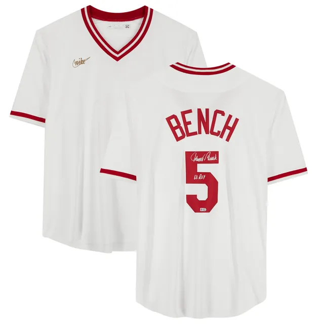 Men's Mitchell & Ness Johnny Bench 1983 Cincinnati Reds Batting Practice  Cooperstown Jersey