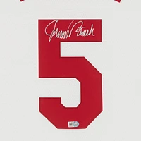 Maillot réplique autographié par Johnny Bench des Cincinnati Reds de la collection Nike Cooperstown blanche