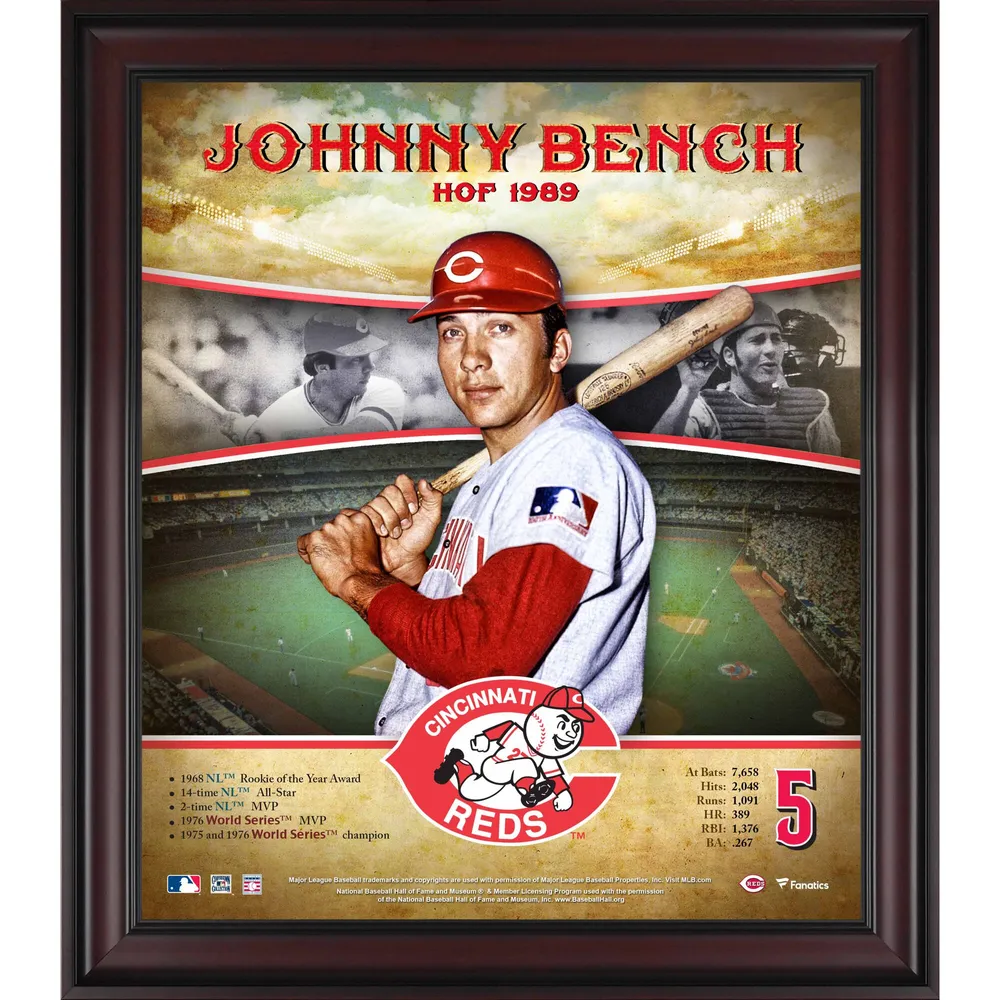 Lids Johnny Bench Cincinnati Reds Fanatics Authentic Framed 15 x 17 Hall  of Fame Career Profile