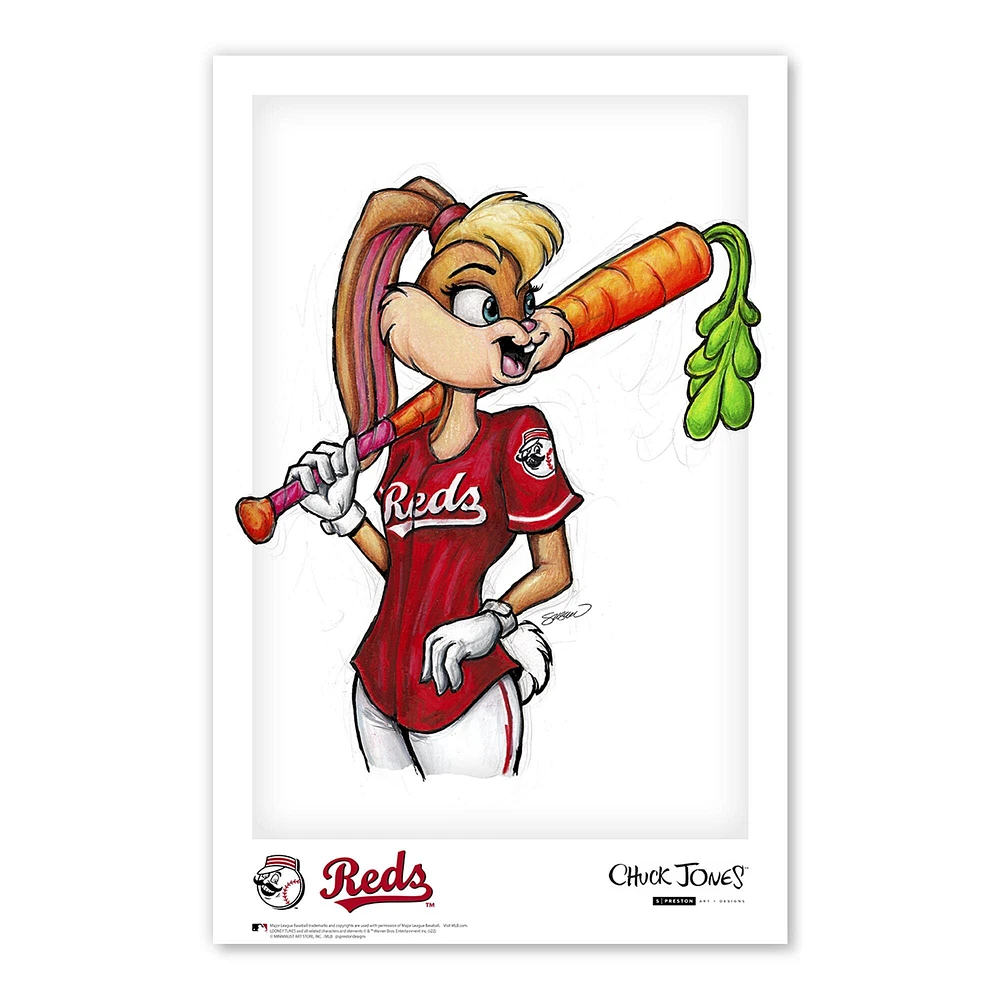 Lola Bunny Cincinnati Reds 11"x 17" Looney Tunes affiche imprimée