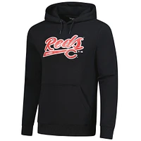 Sweat à capuche en polaire noir Levelwear Cincinnati Reds Podium pour homme