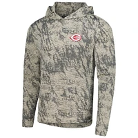 Men's Levelwear  Tan Cincinnati Reds Insignia Lightweight Long Sleeve Hooded T-Shirt