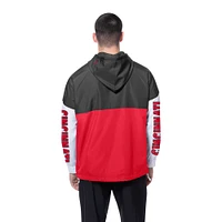 Men's New Era  Red/Black Cincinnati Reds Color Block Full-Zip Hoodie Windbreaker