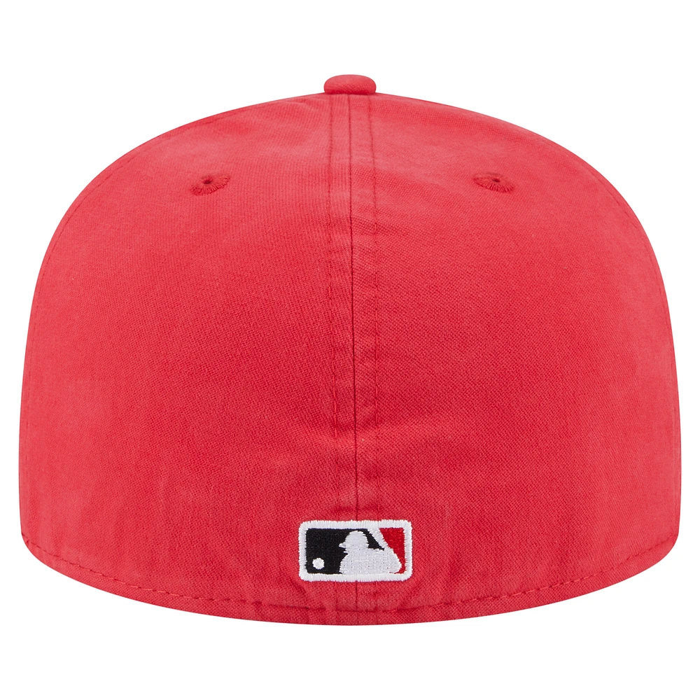 Men's New Era  Red Cincinnati Reds Championship Side Flag A-Frame 59FIFTY Fitted Hat