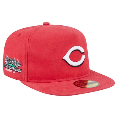 Men's New Era  Red Cincinnati Reds Championship Side Flag A-Frame 59FIFTY Fitted Hat