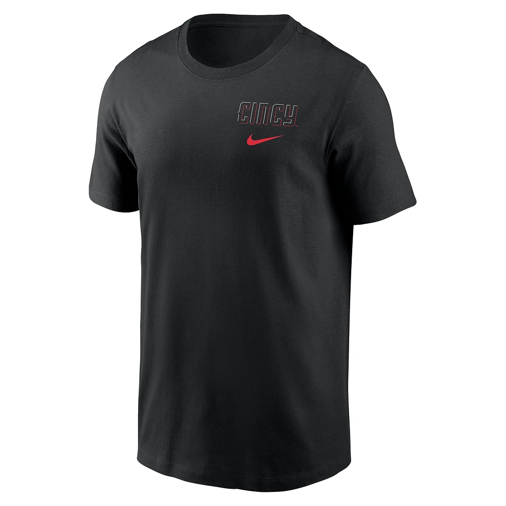 T-shirt Nike City Connect noir pour homme des Reds de Cincinnati 2025