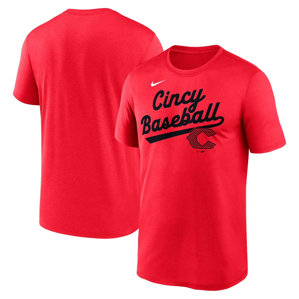 Men's Nike  Red Cincinnati Reds 2025 City Connect Team Phrase Script Legend Performance T-Shirt