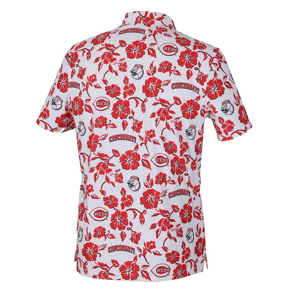 Polo Performance Pua blanc Reyn Spooner des Cincinnati Reds pour homme