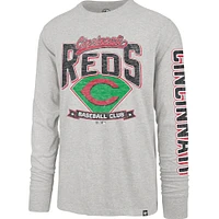 Men's '47 Gray Cincinnati Reds Fair Ball Franklin Long Sleeve T-Shirt