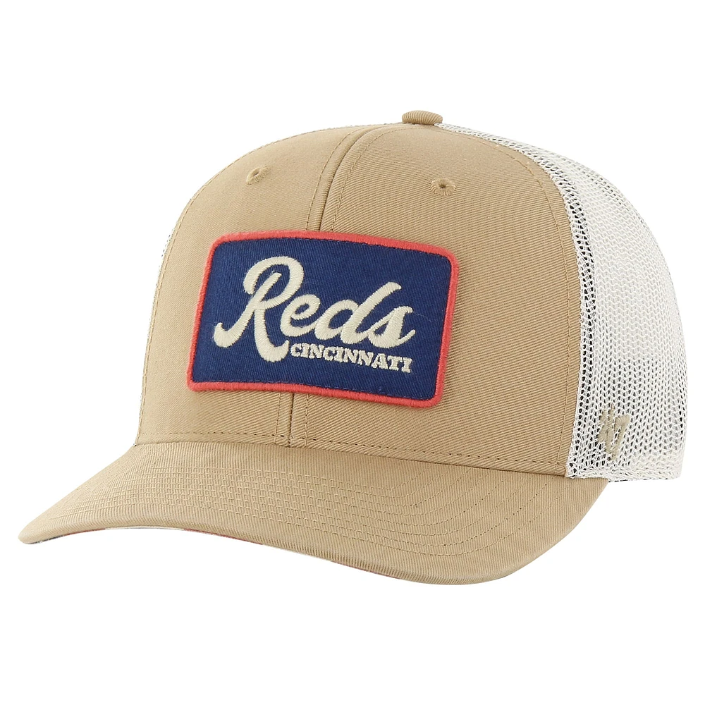 Casquette réglable '47 Kaki Cincinnati Reds Glory Daze Trucker pour hommes